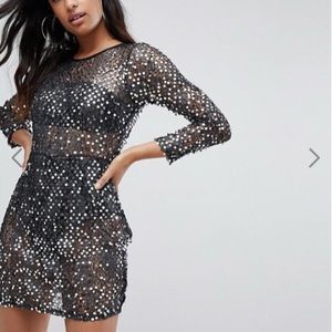 ASOS Sequin Dress w Satin Underlay